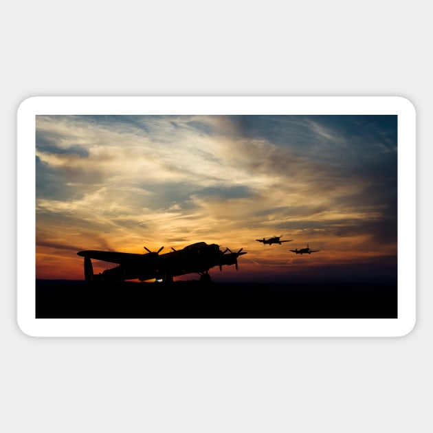 Warbird Silhouettes Sticker by aviationart